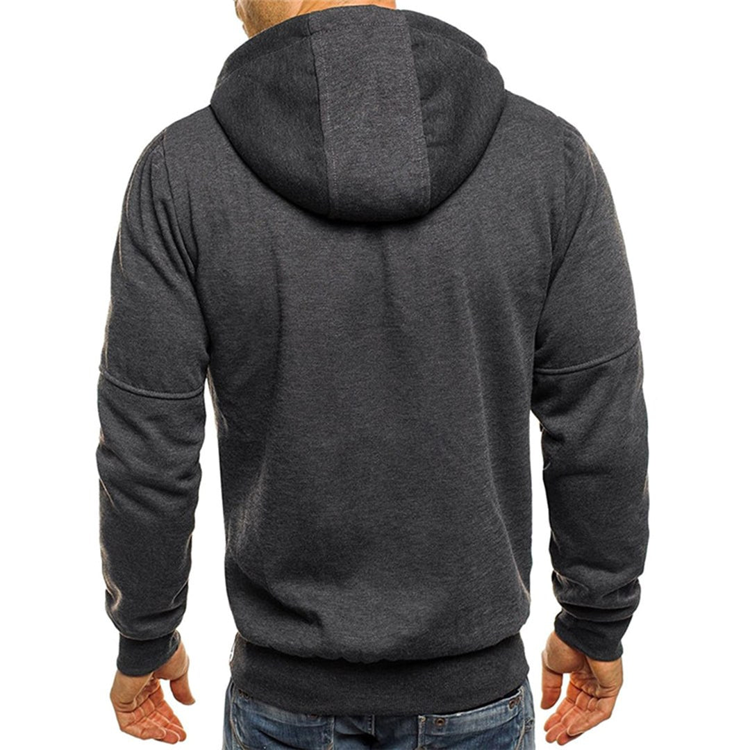 Ross | Men's Zip-Up Hoodie, Relaxed-Fit Autumn Jumper | Bella Blue