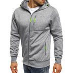 Ross | Men's Zip-Up Hoodie, Relaxed-Fit Autumn Jumper | Bella Blue