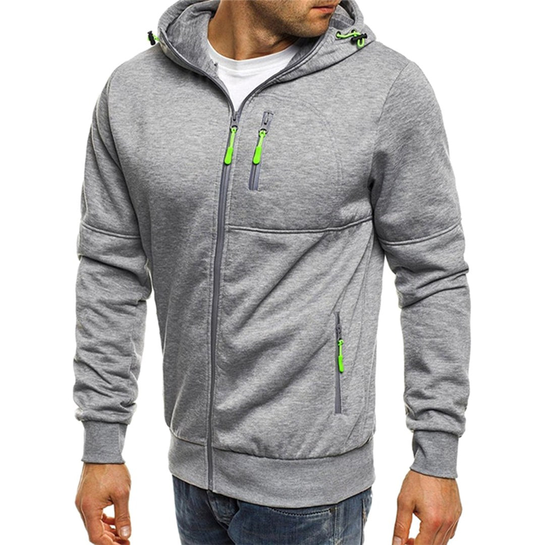 Ross | Men's Zip-Up Hoodie, Relaxed-Fit Autumn Jumper | Bella Blue