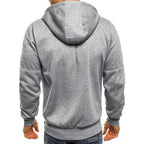 Ross | Men's Zip-Up Hoodie, Relaxed-Fit Autumn Jumper | Bella Blue