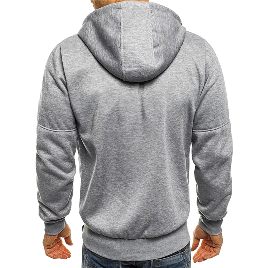 Ross | Men's Zip-Up Hoodie, Relaxed-Fit Autumn Jumper | Bella Blue