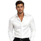 Rowan | Men's Long-Sleeve Shirt with Button Front, Smart Casual Dress Shirt | Bella Blue