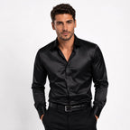 Rowan | Men's Long-Sleeve Shirt with Button Front, Smart Casual Dress Shirt | Bella Blue