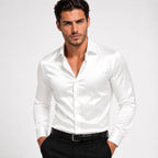 Rowan | Men's Long-Sleeve Shirt with Button Front, Smart Casual Dress Shirt | Bella Blue