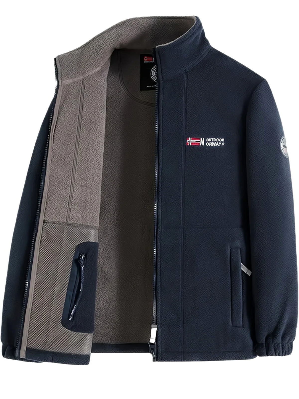 Rudolf | Men's Fleece Jacket with Collar, Outdoor Fleece Jacket | Bella Blue | Dark Blue