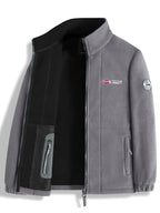 Rudolf | Men's Fleece Jacket with Collar, Outdoor Fleece Jacket | Bella Blue | Red