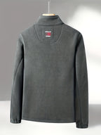 Rudolf | Men's Fleece Jacket with Collar, Outdoor Fleece Jacket | Bella Blue | Red