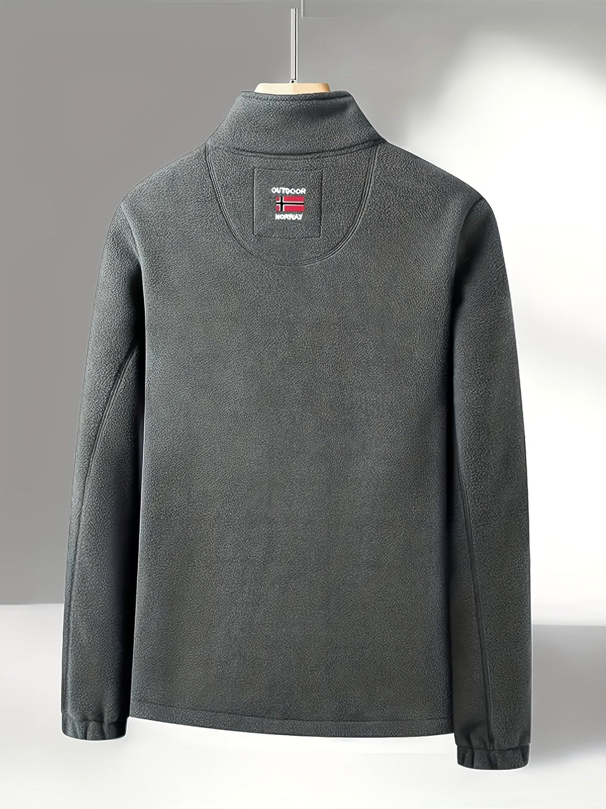 Rudolf | Men's Fleece Jacket with Collar, Outdoor Fleece Jacket | Bella Blue | Red