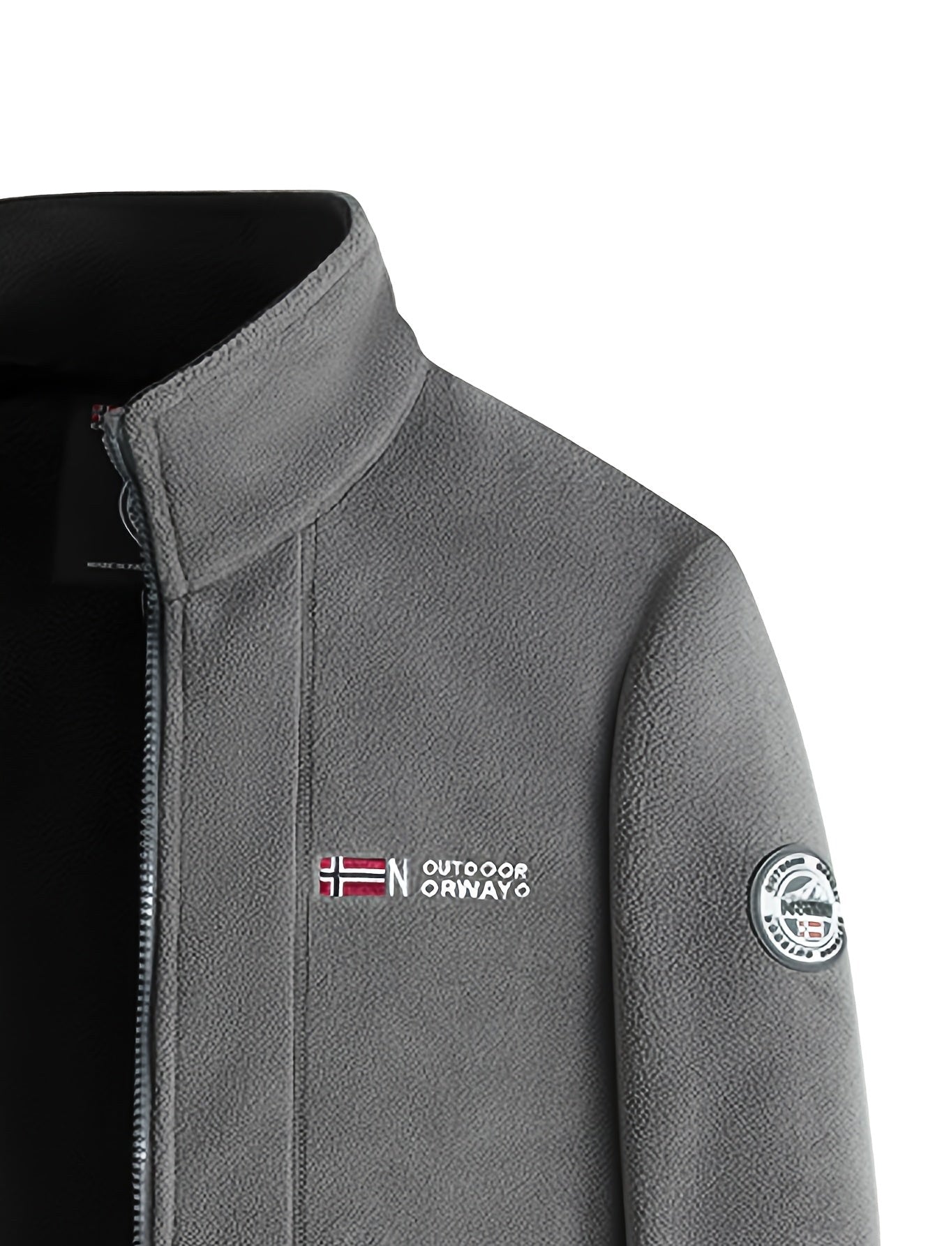 Rudolf | Men's Fleece Jacket with Collar, Outdoor Fleece Jacket | Bella Blue | Khaki