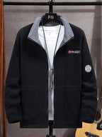 Rudolf | Men's Fleece Jacket with Collar, Outdoor Fleece Jacket | Bella Blue | Khaki