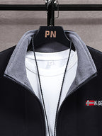 Rudolf | Men's Fleece Jacket with Collar, Outdoor Fleece Jacket | Bella Blue | Grey