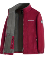 Rudolf | Men's Fleece Jacket with Collar, Outdoor Fleece Jacket | Bella Blue | Black