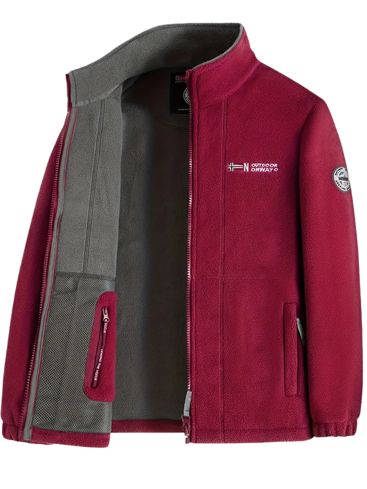 Rudolf | Men's Fleece Jacket with Collar, Outdoor Fleece Jacket | Bella Blue | Black