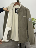 Rudolf | Men's Fleece Jacket with Collar, Outdoor Fleece Jacket | Bella Blue | Dark Blue