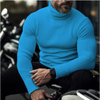 Rupert | Men's Roll-Neck Jumper, Structured Turtle-Neck Jumper | Bella Blue
