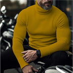 Rupert | Men's Roll-Neck Jumper, Structured Turtle-Neck Jumper | Bella Blue