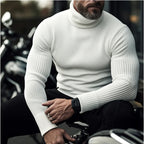 Rupert | Men's Roll-Neck Jumper, Structured Turtle-Neck Jumper | Bella Blue