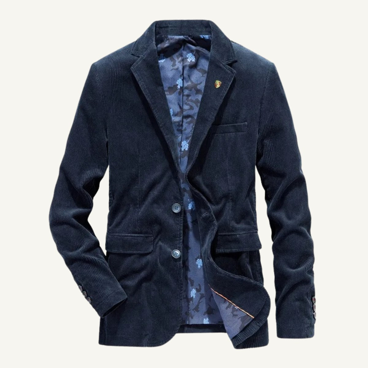Russell | Men's Vintage Corduroy Blazer, Elbow Patch Tailored Jacket | Bella Blue