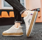 Ryan | Men's Lace-Up Trainers with Quilted Upper, Chunky Sole Trainers | Bella Blue