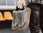 Ryan | Men's Lace-Up Trainers with Quilted Upper, Chunky Sole Trainers | Bella Blue