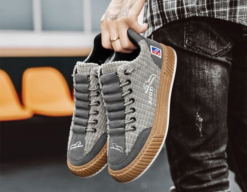 Ryan | Men's Lace-Up Trainers with Quilted Upper, Chunky Sole Trainers | Bella Blue