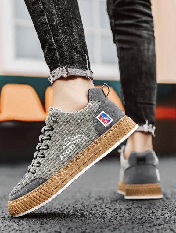 Ryan | Men's Lace-Up Trainers with Quilted Upper, Chunky Sole Trainers | Bella Blue