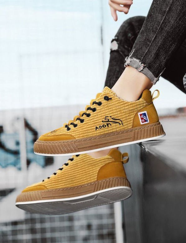 Ryan | Men's Lace-Up Trainers with Quilted Upper, Chunky Sole Trainers | Bella Blue