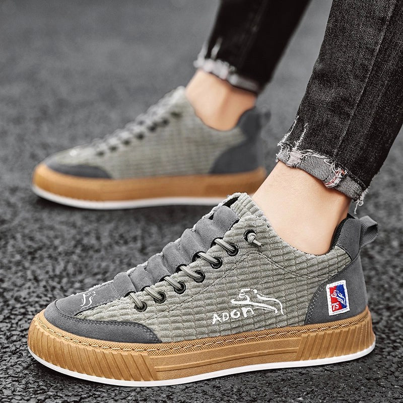 Ryan | Men's Lace-Up Trainers with Quilted Upper, Chunky Sole Trainers | Bella Blue