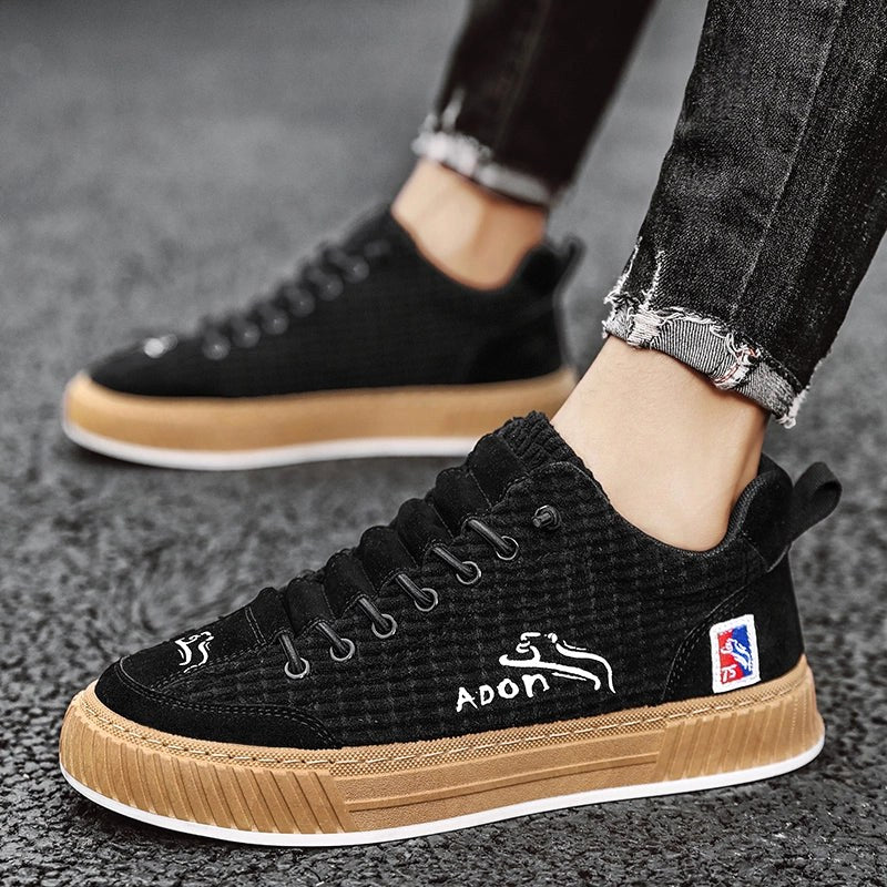 Ryan | Men's Lace-Up Trainers with Quilted Upper, Chunky Sole Trainers | Bella Blue