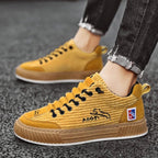 Ryan | Men's Lace-Up Trainers with Quilted Upper, Chunky Sole Trainers | Bella Blue