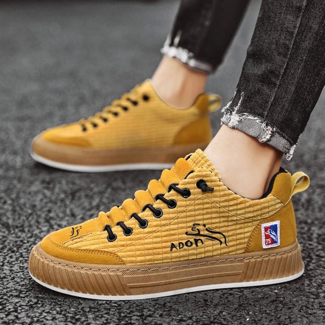 Ryan | Men's Lace-Up Trainers with Quilted Upper, Chunky Sole Trainers | Bella Blue
