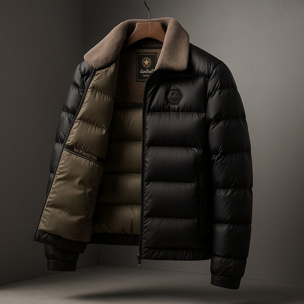 Ryan | Women's Quilted Puffer Jacket, Weather-Resistant Autumn Coat | Bella Blue | Black