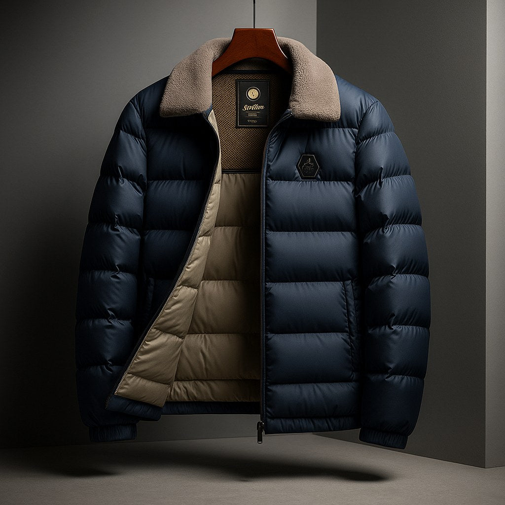Ryan | Women's Quilted Puffer Jacket, Weather-Resistant Autumn Coat | Bella Blue | Nickel