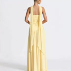 Sabine | Women's Strapless Maxi Dress with Leg Split, Formal Wedding Guest Dress | Bella Blue | Pink