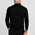 Samuel | Men's Cashmere Roll-Neck Jumper, Timeless Knit Jumper | Bella Blue
