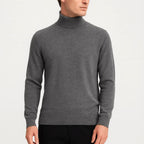 Samuel | Men's Cashmere Roll-Neck Jumper, Timeless Knit Jumper | Bella Blue