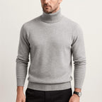 Samuel | Men's Cashmere Roll-Neck Jumper, Timeless Knit Jumper | Bella Blue