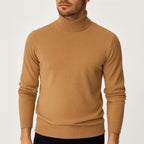 Samuel | Men's Cashmere Roll-Neck Jumper, Timeless Knit Jumper | Bella Blue