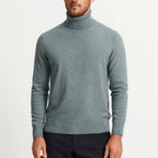 Samuel | Men's Cashmere Roll-Neck Jumper, Timeless Knit Jumper | Bella Blue