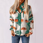 Sandra | Women's Button-Up Jacket, Structured Midweight Jacket | Bella Blue | Green