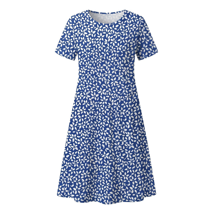 Savannah | Women's Casual Floral Midi Dress - Orange