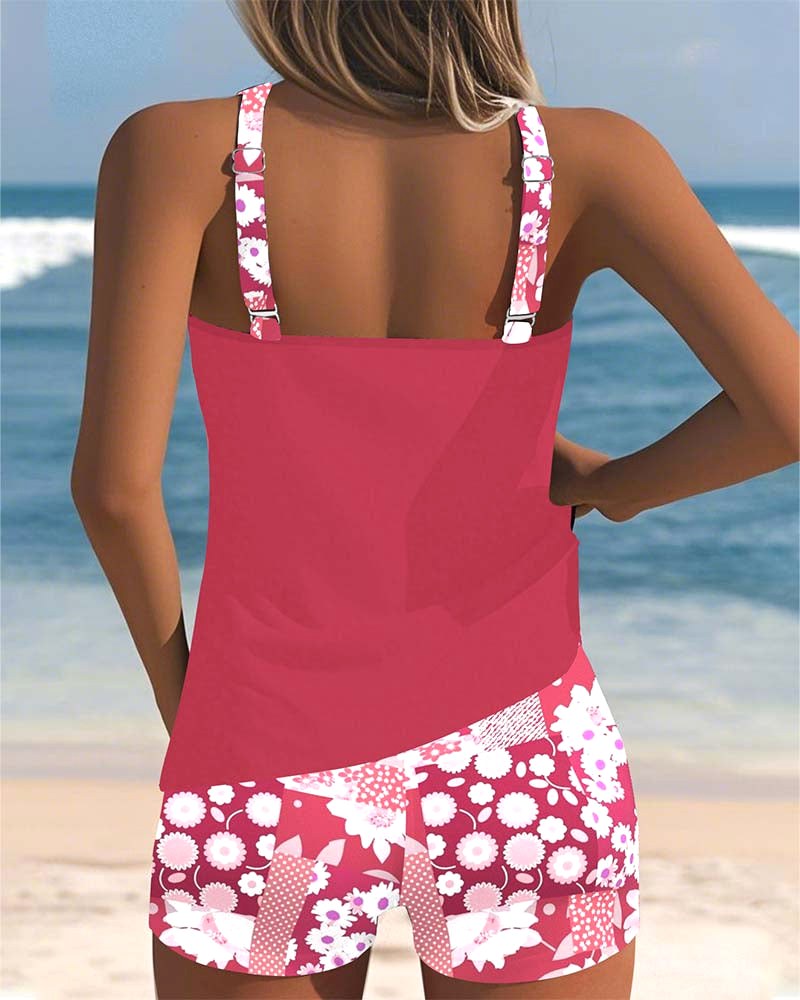 Savannah | Women's Floral Two-Piece Swimsuit - Purple