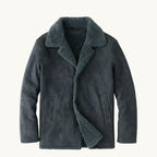 Sawyer | Men's Shearling Collar Overcoat, Tailored Winter Coat | Bella Blue