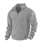 Sawyer | Women's Zip-Through Cardigan with Stand Collar, Ribbed Knit Cardigan | Bella Blue