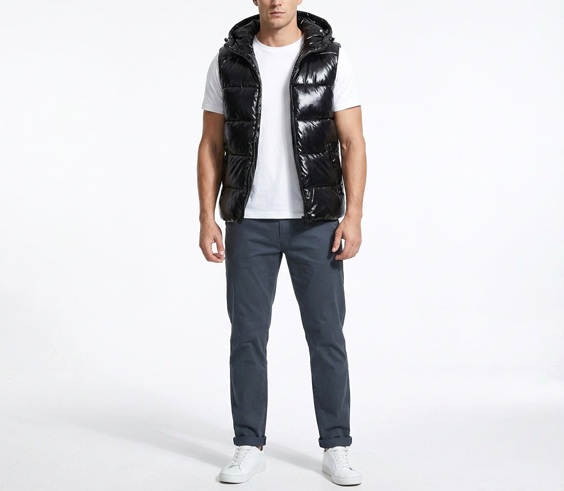 Scott | Men's Lightweight Hooded Gilet, Urban-Style Padded Gilet | Bella Blue