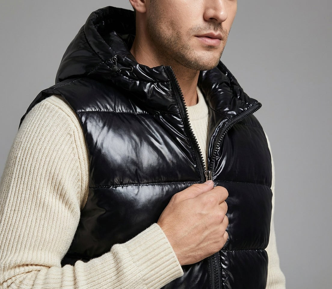 Scott | Men's Lightweight Hooded Gilet, Urban-Style Padded Gilet | Bella Blue