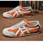 Sebastian | Men's Retro Trainers with Contrast Stripes and Suede Accents, Vintage Running Trainers | Bella Blue | Yellow