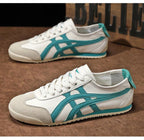 Sebastian | Men's Retro Trainers with Contrast Stripes and Suede Accents, Vintage Running Trainers | Bella Blue | Yellow