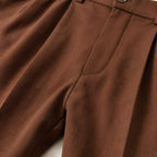 Shane | Men's High Waist Double Pleated Trousers, Tailored Formal Trousers | Bella Blue | Grey