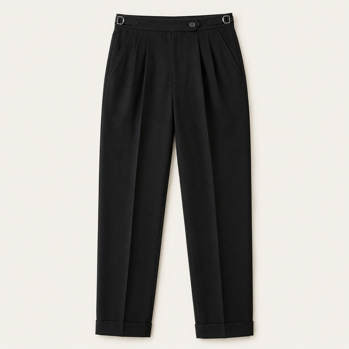 Shane | Men's High Waist Double Pleated Trousers, Tailored Formal Trousers | Bella Blue